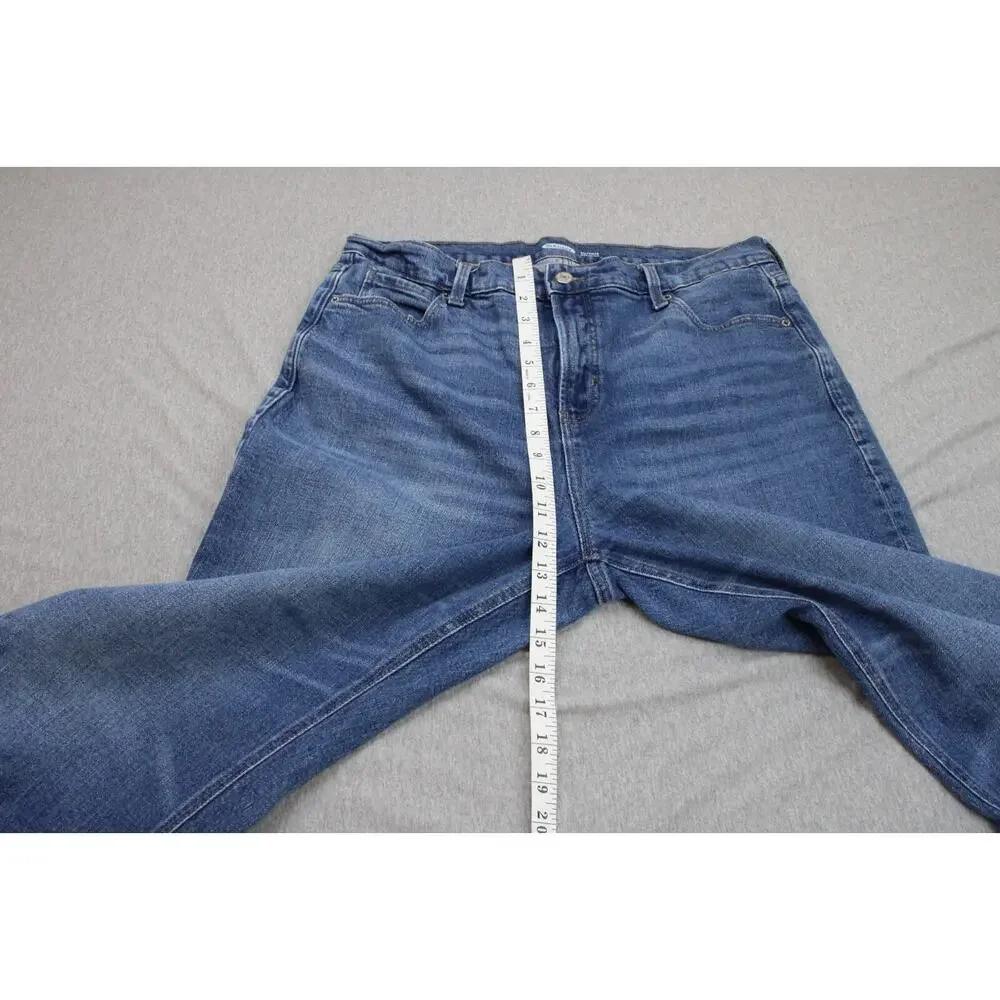 Old Navy Jeans Womens 14‎ Blue Cotton Blend Stretch Boyfriend High-Rise Straight